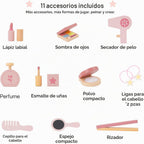 Juego de mesa y silla para niños con espejo iluminado de 3 colores, 11