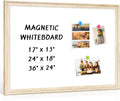 Pizarra blanca magnética para pared, 24 x 18 pulgadas, marco de madera
