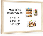 Pizarra blanca magnética para pared, 24 x 18 pulgadas, marco de madera