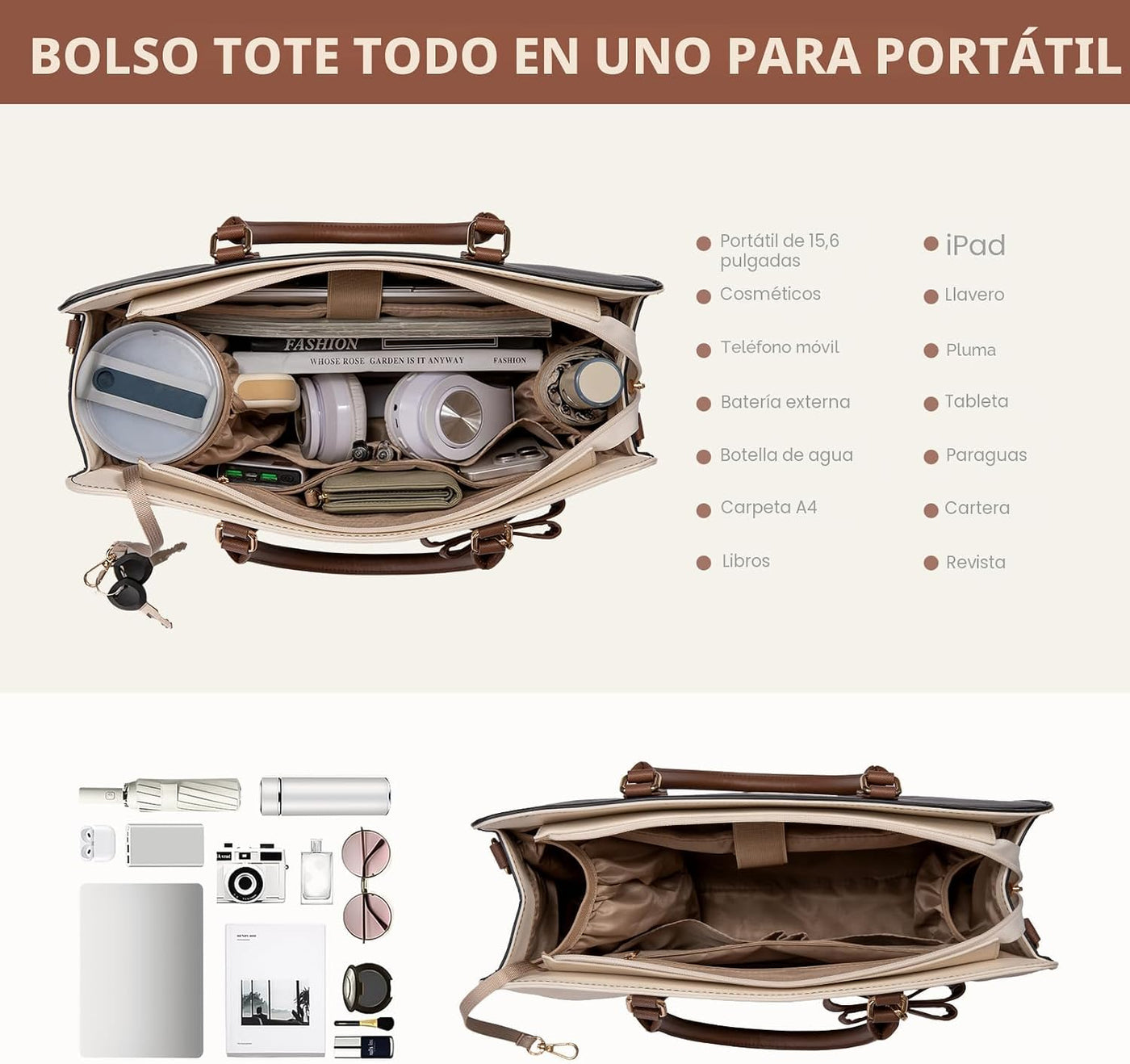 LOVEVOOK Bolsa Tote para Laptop para Mujeres, Bolsa de Trabajo de C...