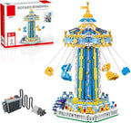 Juego de construcción Swing-Ride con control eléctrico motorizado, luz LED de parque de atracciones urbano, juguete para niños y niñas de 6, 7, 8 y 9+ años, regalos de cumpleaños para adultos
