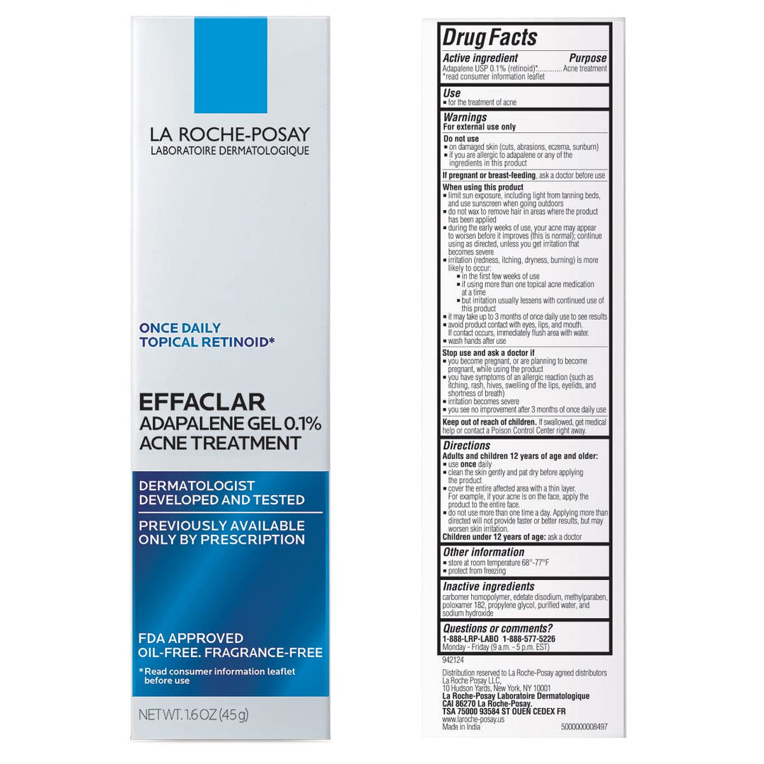 La Roche-Posay Effaclar Adapalene Gel 0.1% Tratamiento para el acné...