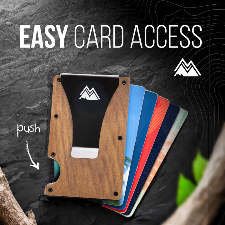 Mountain Voyage Co Cartera de cuero - Tarjetero con bloqueo RFID co...