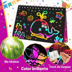 Recuerdos de fiesta para niños 4-8-12: Paquete de 36 manualidades Rainbow Scratch Art
