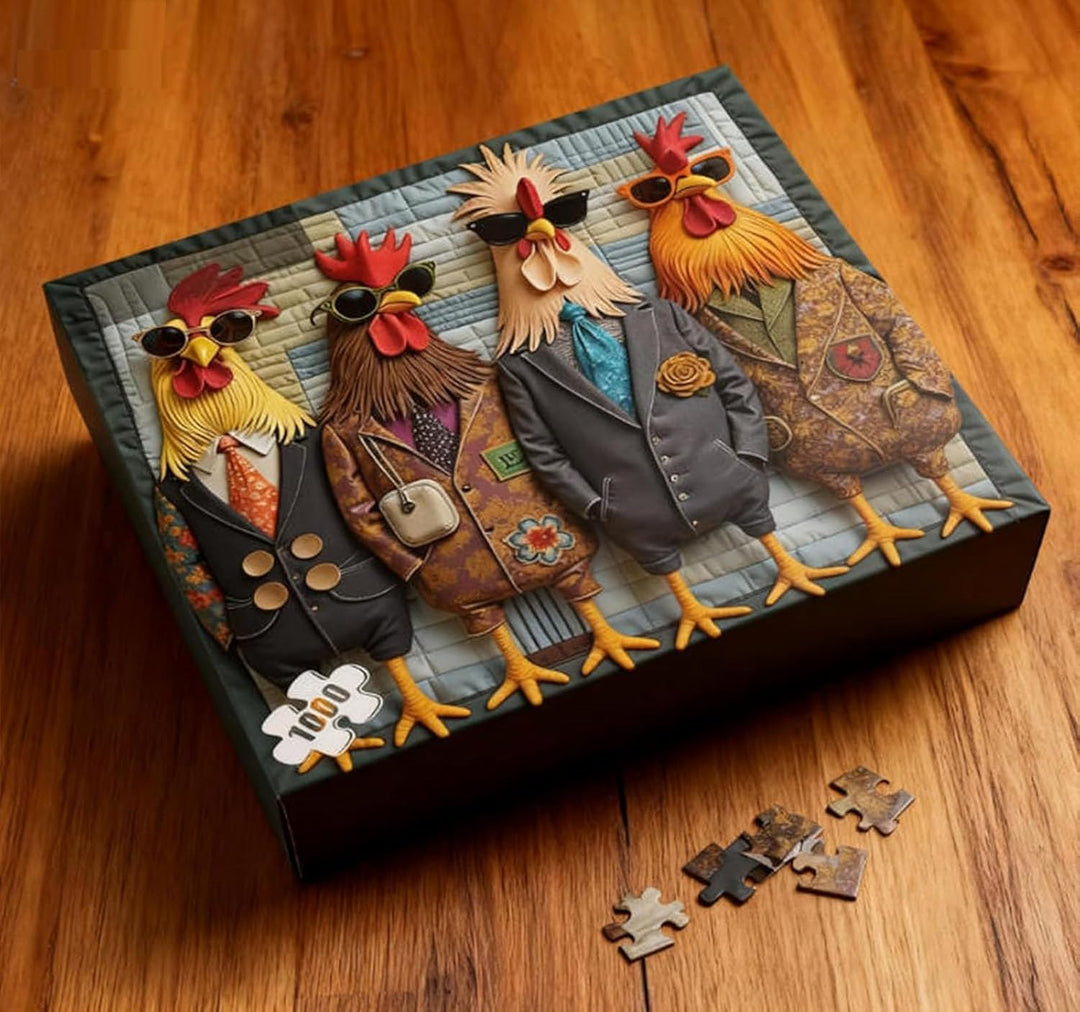 Runway Roosters - Rompecabezas de 1000 piezas para adultos