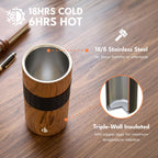 Elemental Artisan - Vaso aislado de triple pared, taza de viaje para café, reutilizable, de acero inoxidable, con tapa de cerámica, tazas de café térmicas para bebidas calientes (6 horas) y frías (18
