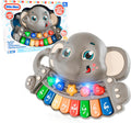 Lollipop - Little Tikes Elefante - Teclado musical de juguete para niños pequeños - Piano de juguete para bebés se ilumina, reproduce música y sonidos de animales - Libre de BPA, mini piano eléctrico