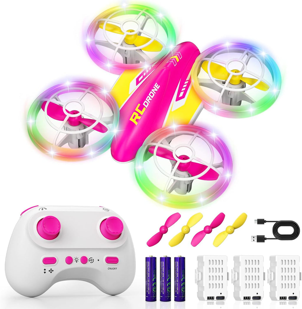 FUNPX Dron LED RC para niños de 6 años en adelante