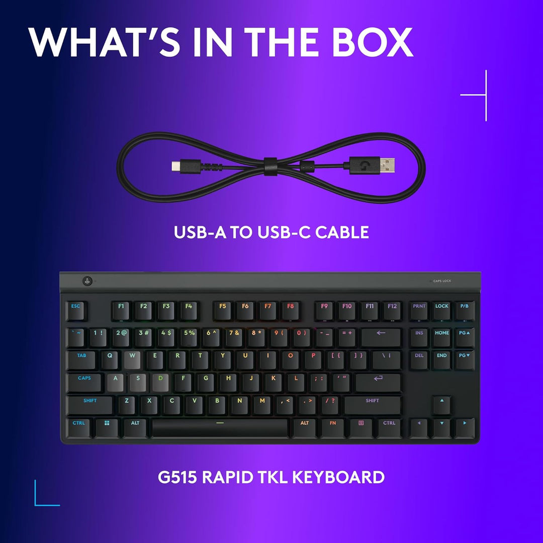 Logitech G 515 Rapid TKL - Teclado para juegos con cable de bajo pe...