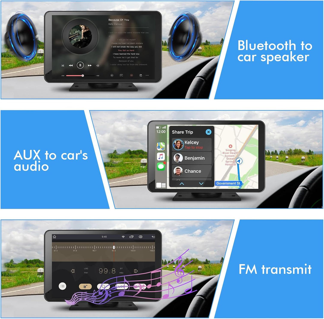 Capapro Pantalla táctil inalámbrica Carplay de 7 pulgadas