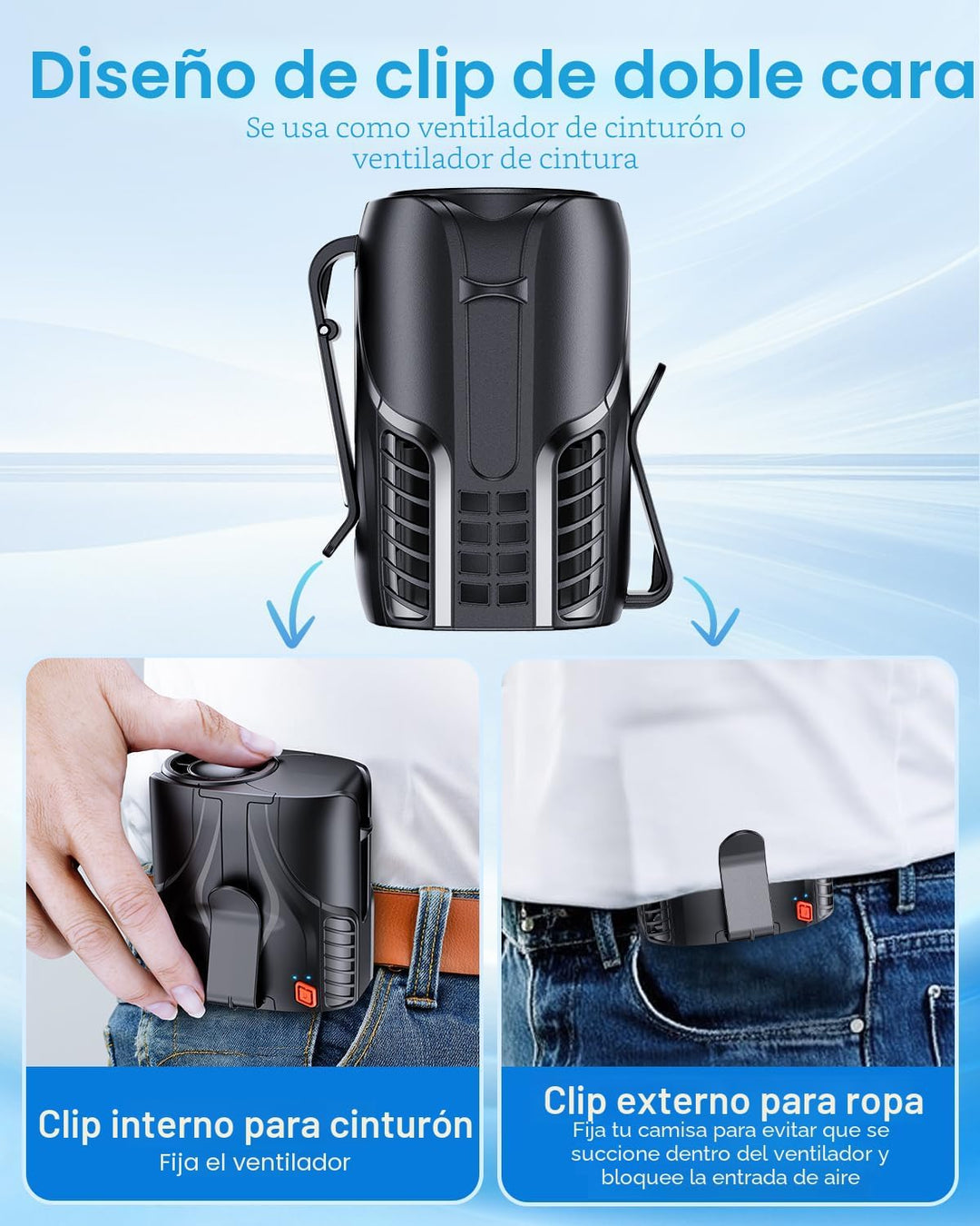 DeeKom 2025 Ventilador de cintura portátil personal y ventilador de...