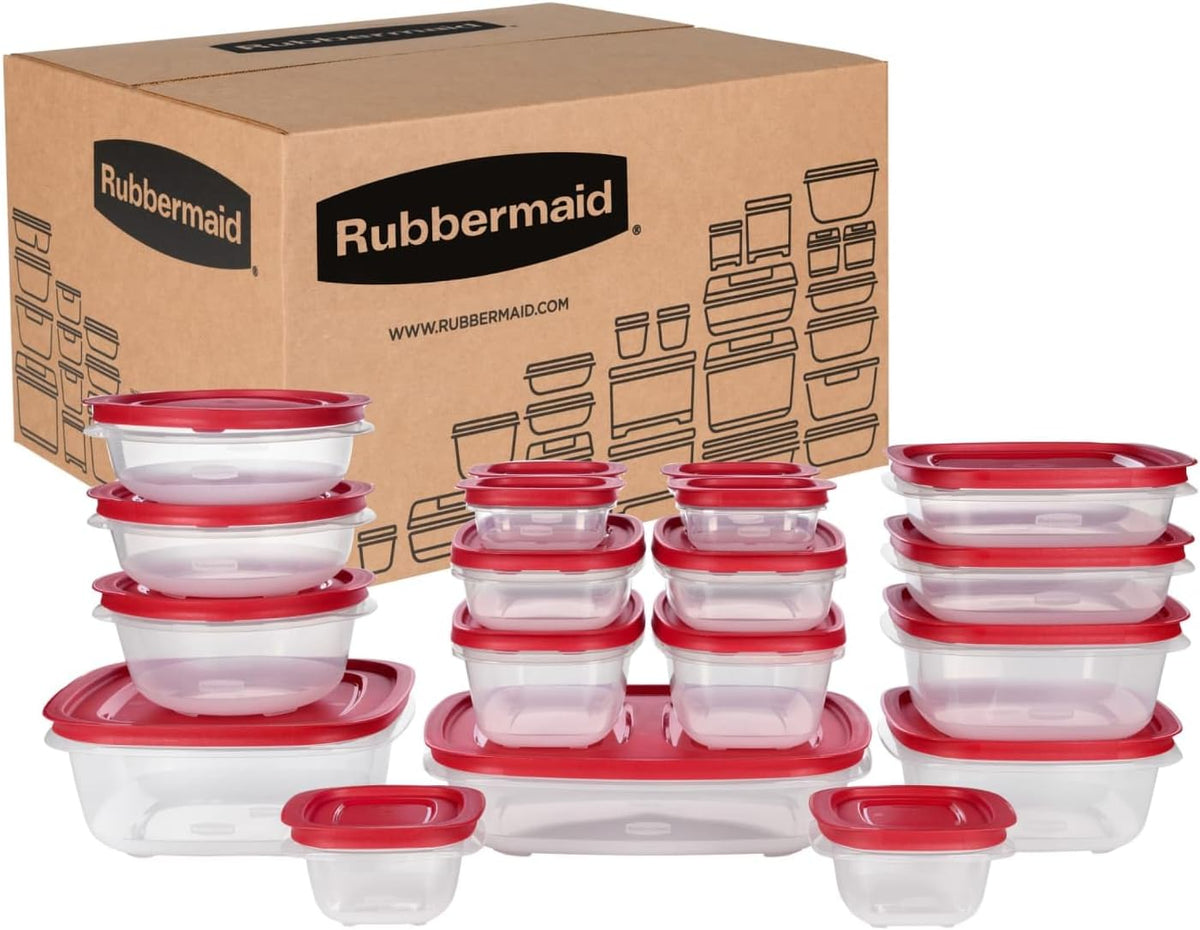 Rubbermaid EasyStore - Contenedores de almacenamiento de alimentos, juego de 38 piezas, recipientes de almacenamiento de alimentos con tapas