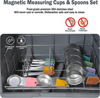EDELIN Juego de tazas y cucharas medidoras magnéticas, multicolor, 15