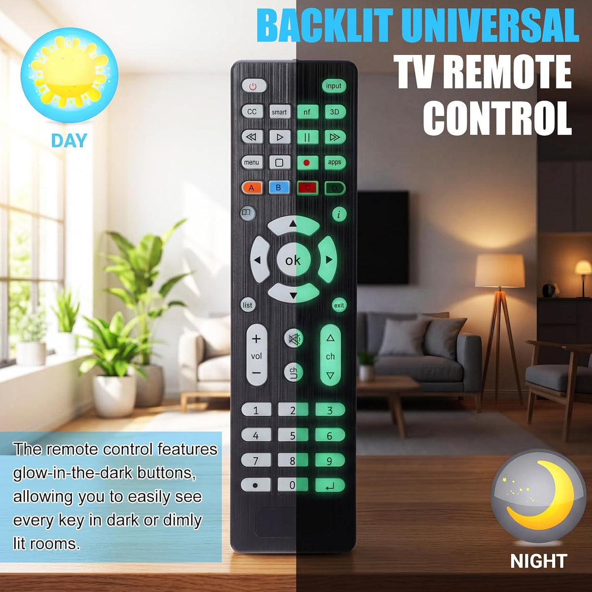 Paquete de 10 unidades de control remoto universal para TV, brilla