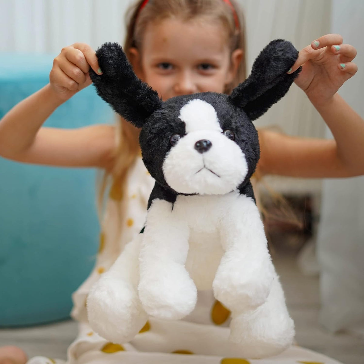 WEIGEDU - Peluche de perro pastor Beagle blanco y negro
