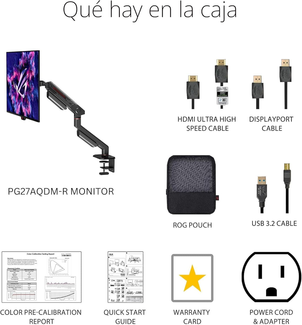 ASUS ROG PG27AQDM-R Monitor para juegos OLED de 27 pulgadas 1440p 2...