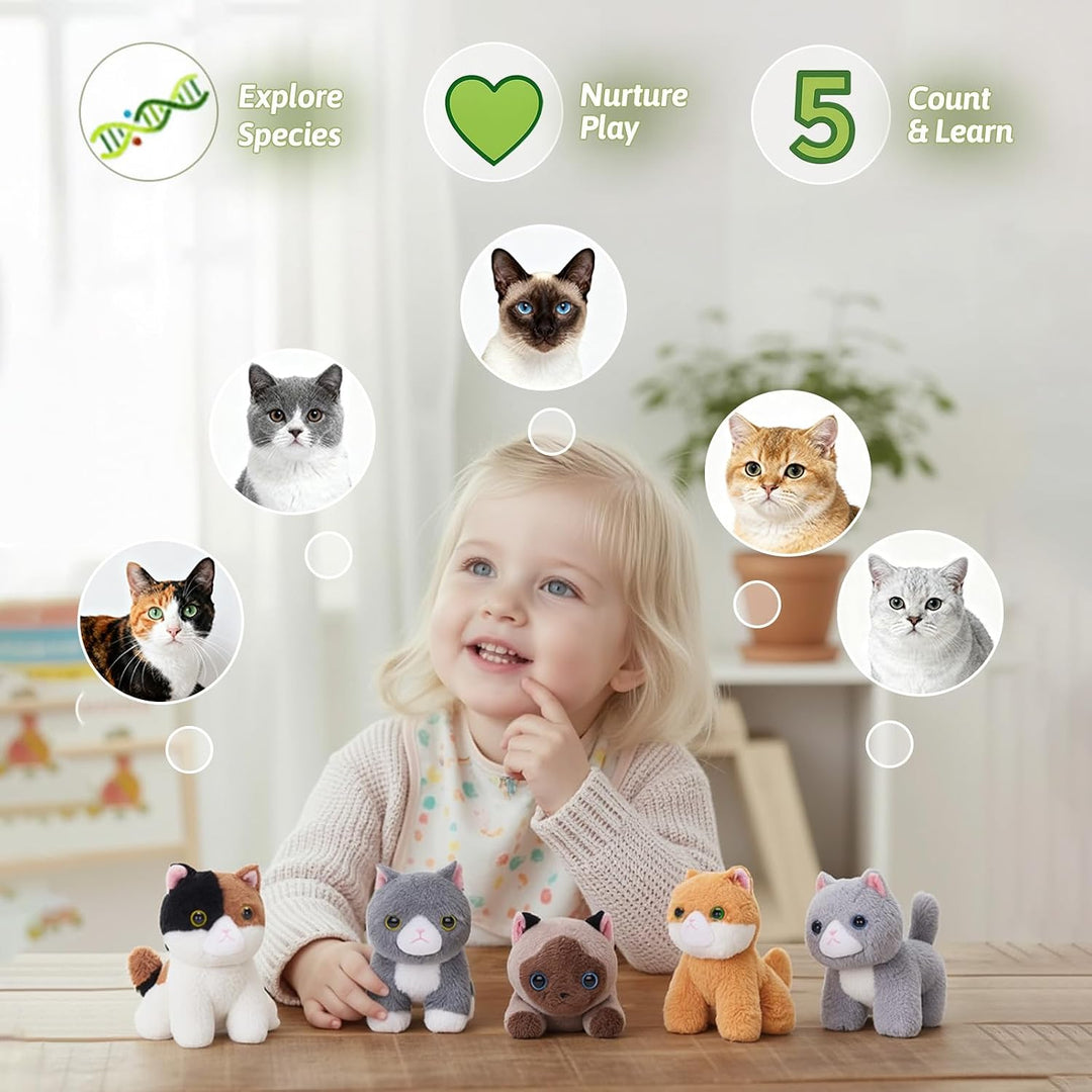 OUOZZZ - Casa de animales de peluche para gatos con 5 juguetes suav...
