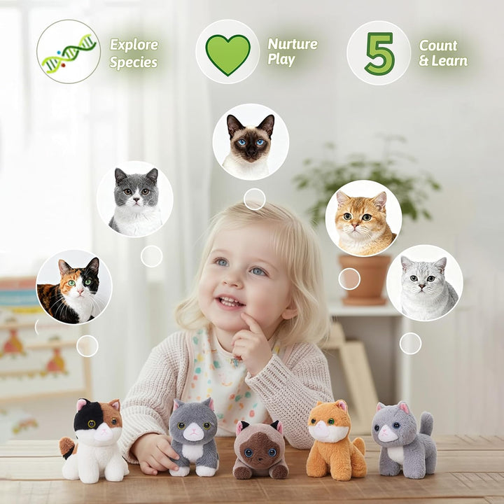 OUOZZZ - Casa de animales de peluche para gatos con 5 juguetes suav...