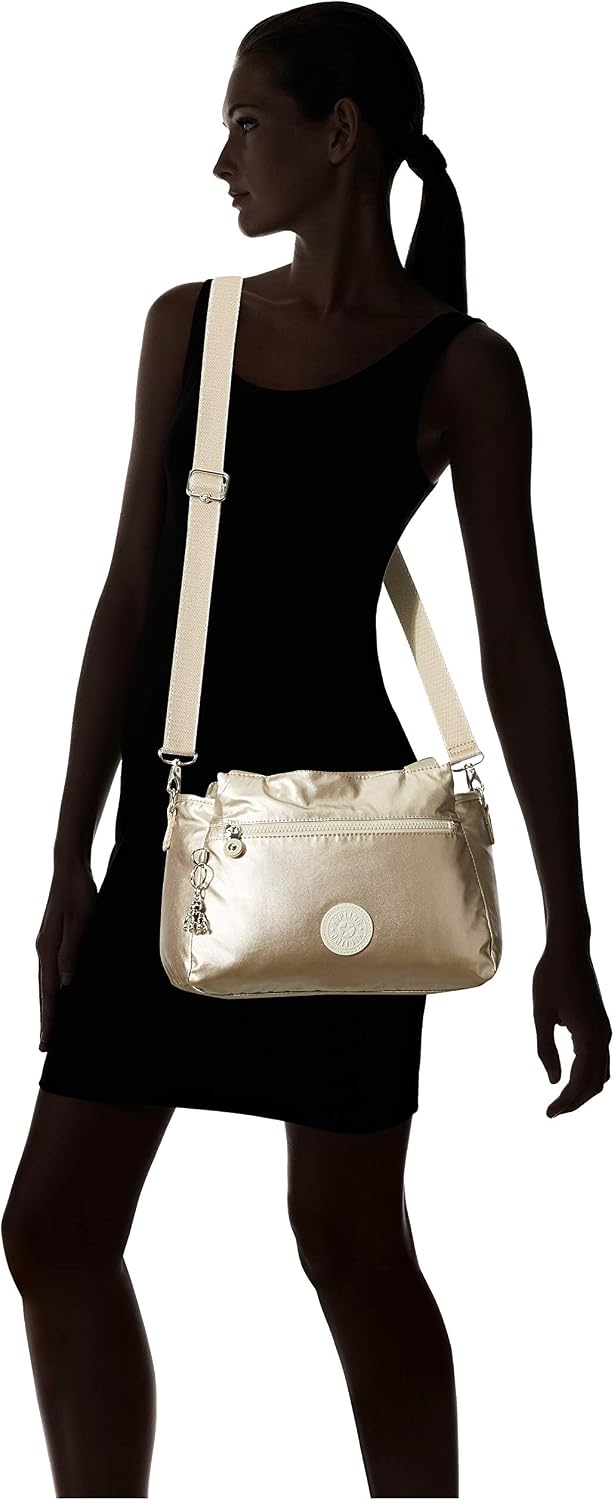 Kipling Elysia Bolso bandolera convertible sólido, Brillo metálico.