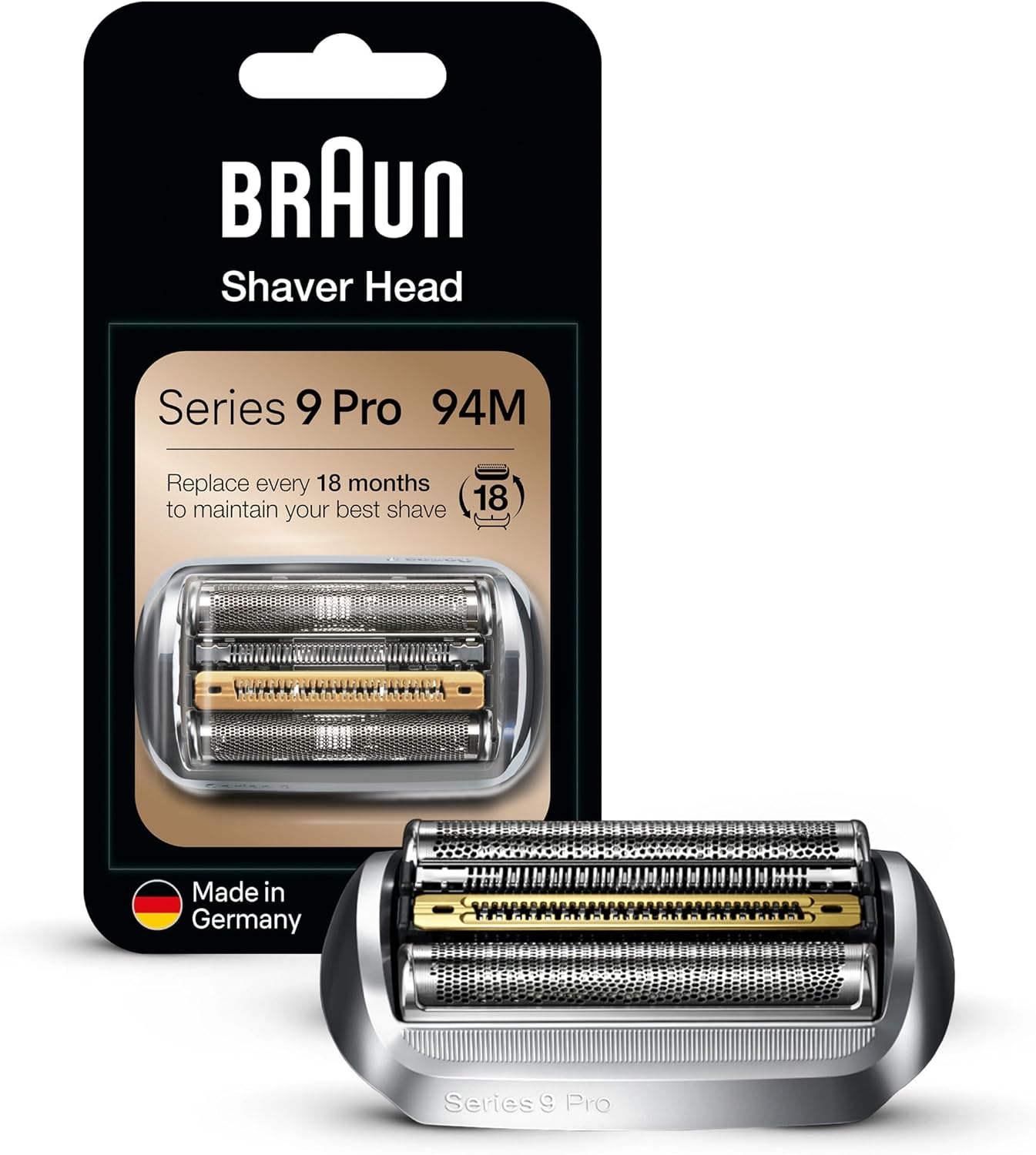 Braun Repuesto de cabezal de afeitadora 94M plateado, compatible co...
