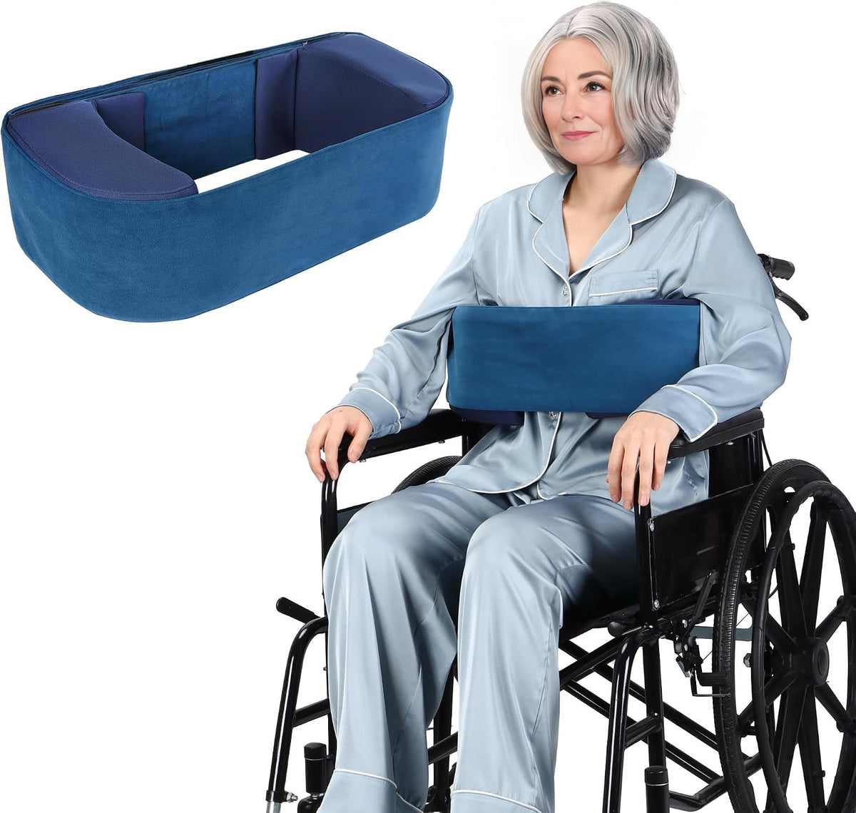 Soporte lateral para silla de ruedas con cojín lateral ajustable