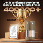 Juego de molinillo eléctrico de sal y pimienta, salero y pimentero automático recargable con 6 grosores ajustables, molinillo de pimienta de gran capacidad, electrodomésticos de cocina, regalos para