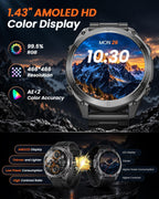 Reloj inteligente militar para hombre con GPS y mapas fuera de línea
