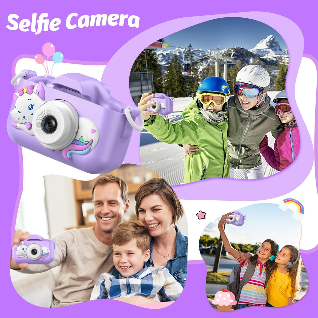 Goopow - Cámara de selfie digital para niños, juguete de cámara de...