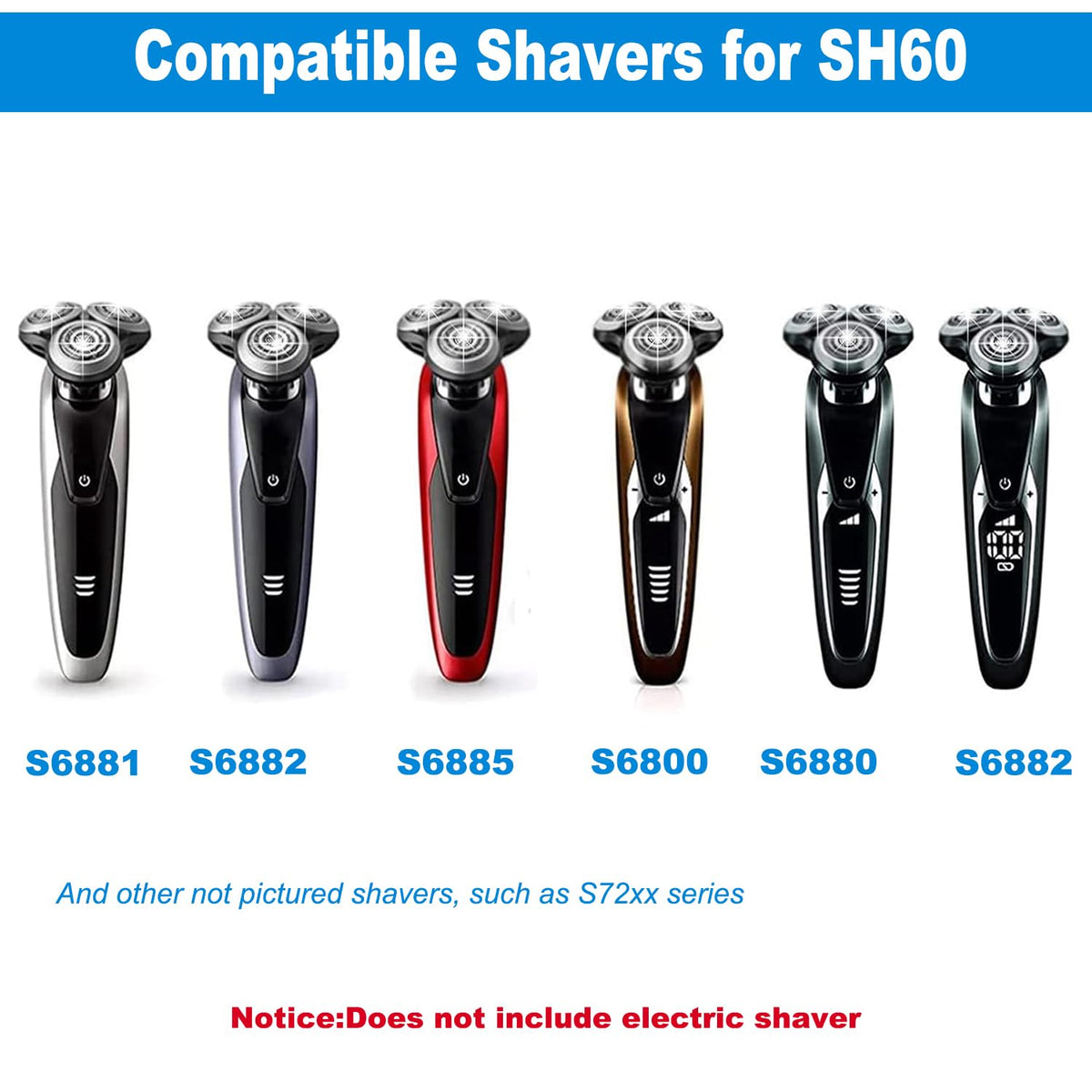 SH60 - Cabezales de repuesto compatibles con Philips Norelco Series...