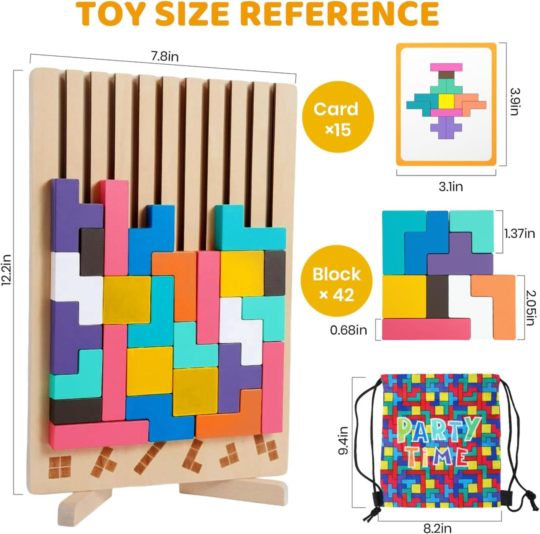 Rompecabezas de madera Montessori 3D de bloque ruso