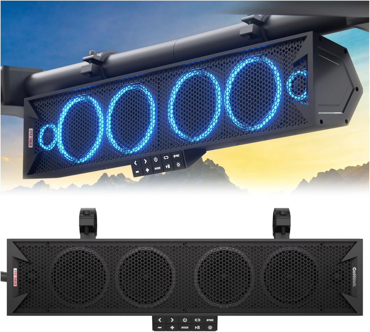 Barra de sonido UTV de 6 altavoces de 25 pulgadas con Bluetooth