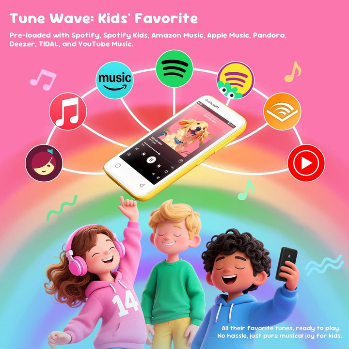 Globluum Reproductor MP3 de 80 GB para niños, controles parentales,...