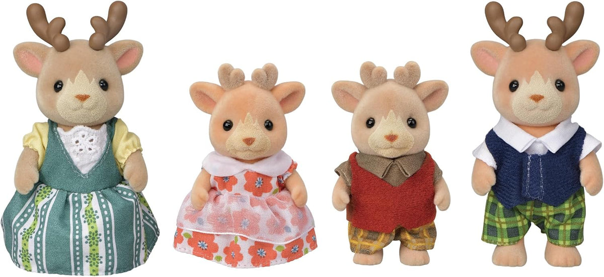 Calico Critters - Familia de renos - Figuras coleccionables de casa de
