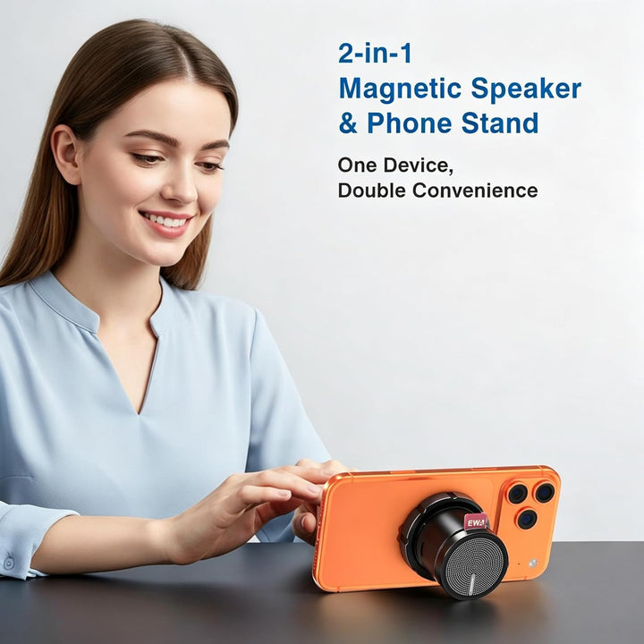 EWA Altavoz de ducha, altavoz Bluetooth portátil magnético con sopo...