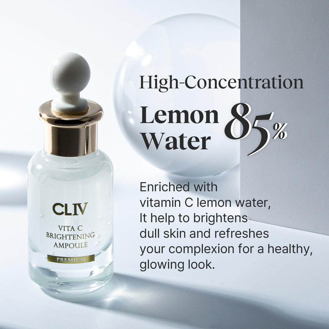 CLIV Vita C Suero Facial en Ampollas Iluminador | 85% Agua de Limón...