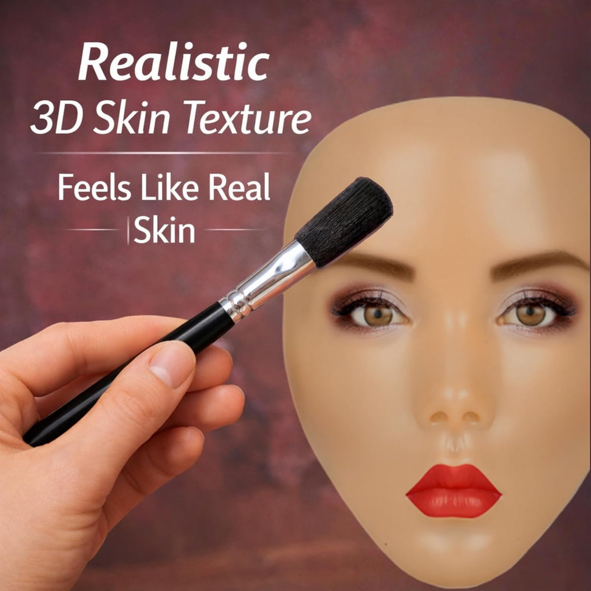 Glinexa Cara de práctica de maquillaje 5D - Cabeza de maniquí de si...