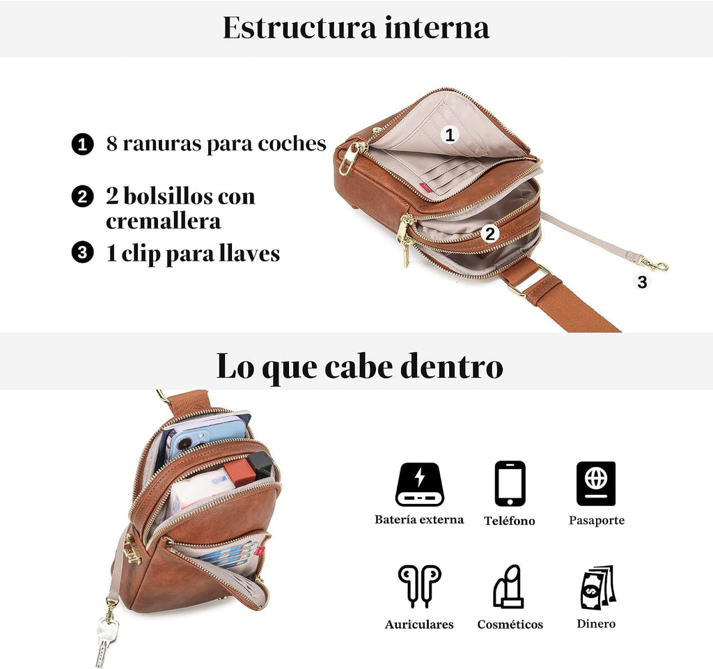 Bolso de viaje pequeño, bolso cruzado antirrobo para mujer