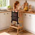 COSYLAND Taburete de cocina para niños pequeños, 1.5-3 años, natural