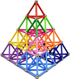 Juego de 155 bloques de construcción magnéticos, varillas magnéticas de 2.3 pulgadas y bolas no magnéticas, juguete de construcción STEM 3D para niños adultos, cumpleaños educativo de padres e