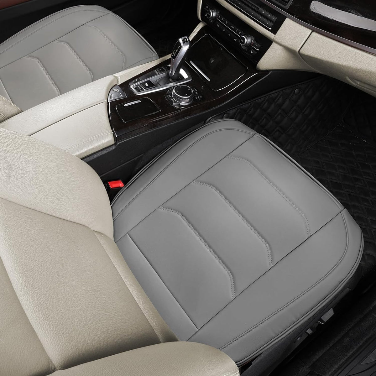 Funda de Asiento de Automóvil para Lujo y Comodidad - Cuero PU, Antideslizante, Protección de Envoltura Completa con Bolsillo de Almacenamiento para Cojín Inferior - Ajuste Universal para el