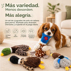 Juguetes de pato para perros sin relleno, paquete de 4 juguetes de peluche chirriantes para perros, juguetes para cachorros sin relleno para perros pequeños y medianos, juguetes suaves para