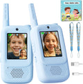 Walkie Talkie - Juguetes de video para niños de 3 a 12 años, paquete de 2 walkie talkies recargables con pantalla, regalos de cumpleaños de Navidad para niños, campamento en interiores y exteriores