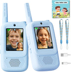 Walkie Talkie - Juguetes de video para niños de 3 a 12 años, paquete de 2 walkie talkies recargables con pantalla, regalos de cumpleaños de Navidad para niños, campamento en interiores y exteriores