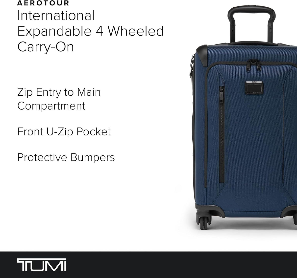 TUMI Aerotour - Maleta de mano expandible de 4 ruedas, 21.75 pulgadas, azul