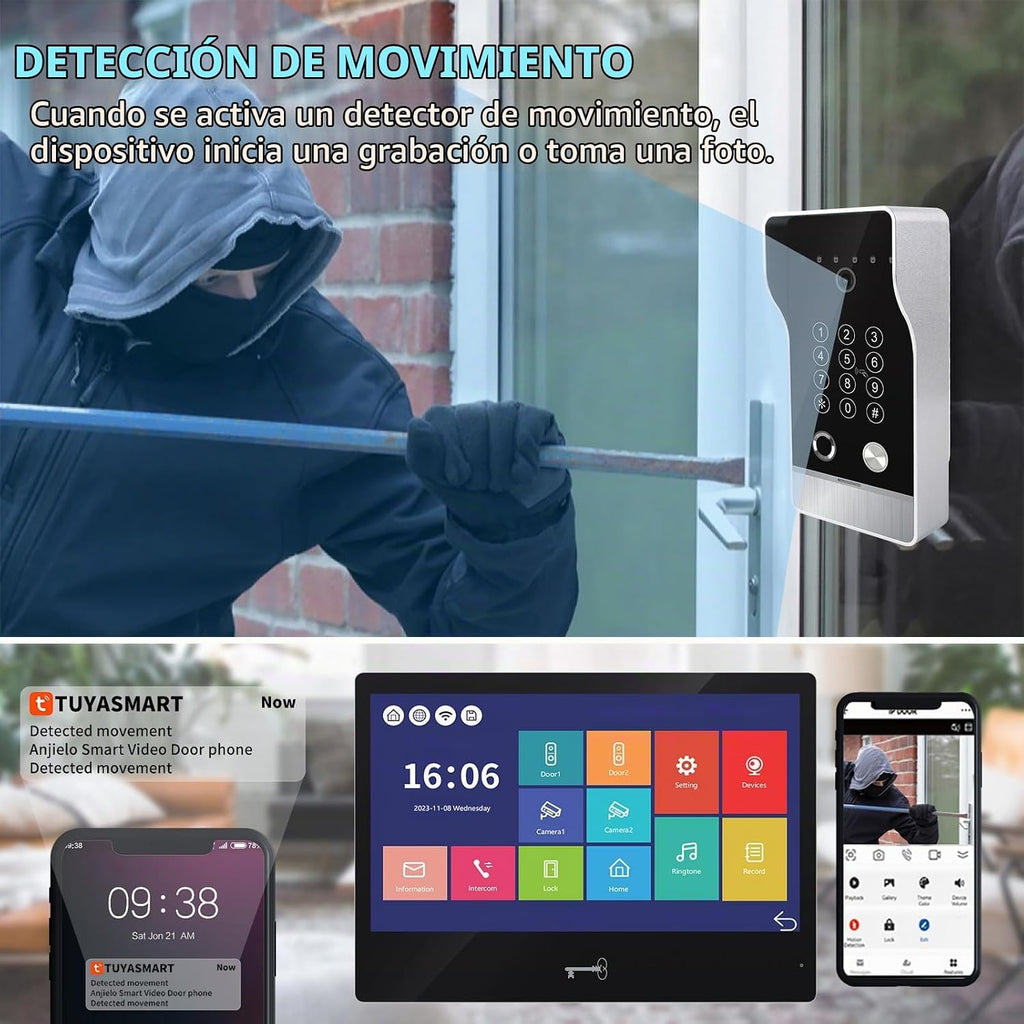 1080P con cable video puerta teléfono apartamento timbre sistema de