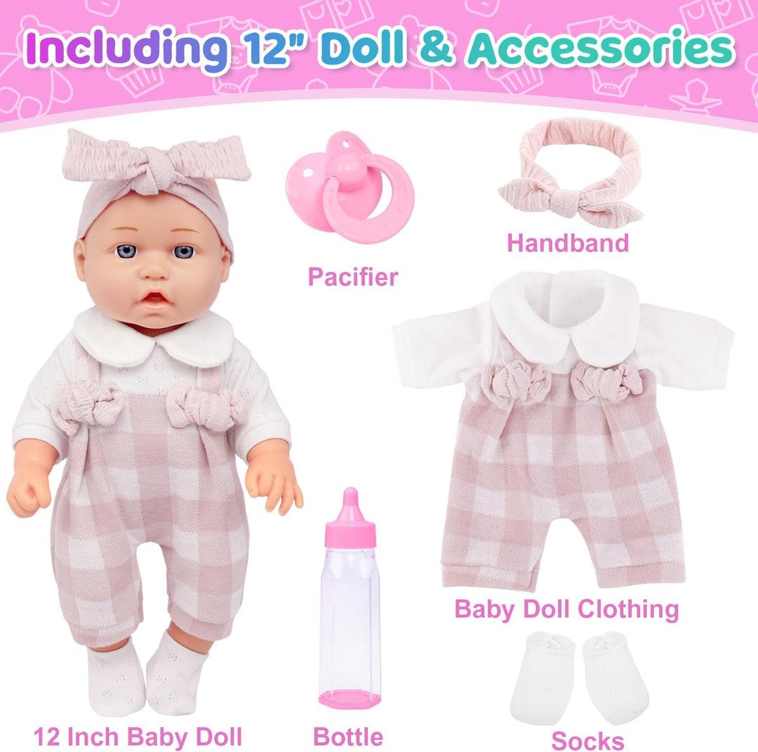 Ecore Fun Muñeca Bebé de 12" y Conjunto de Accesorios de Ropa -...
