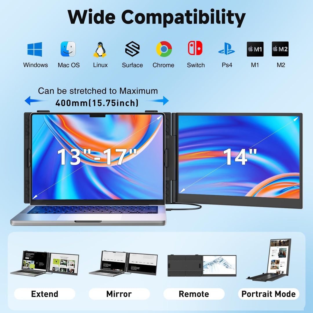 KEFEYA Extensor de pantalla para laptop, monitor portátil FHD 1080P...