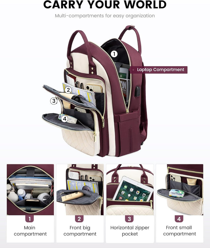 LOVEVOOK Mochila para computadora portátil para mujer, mochila para...