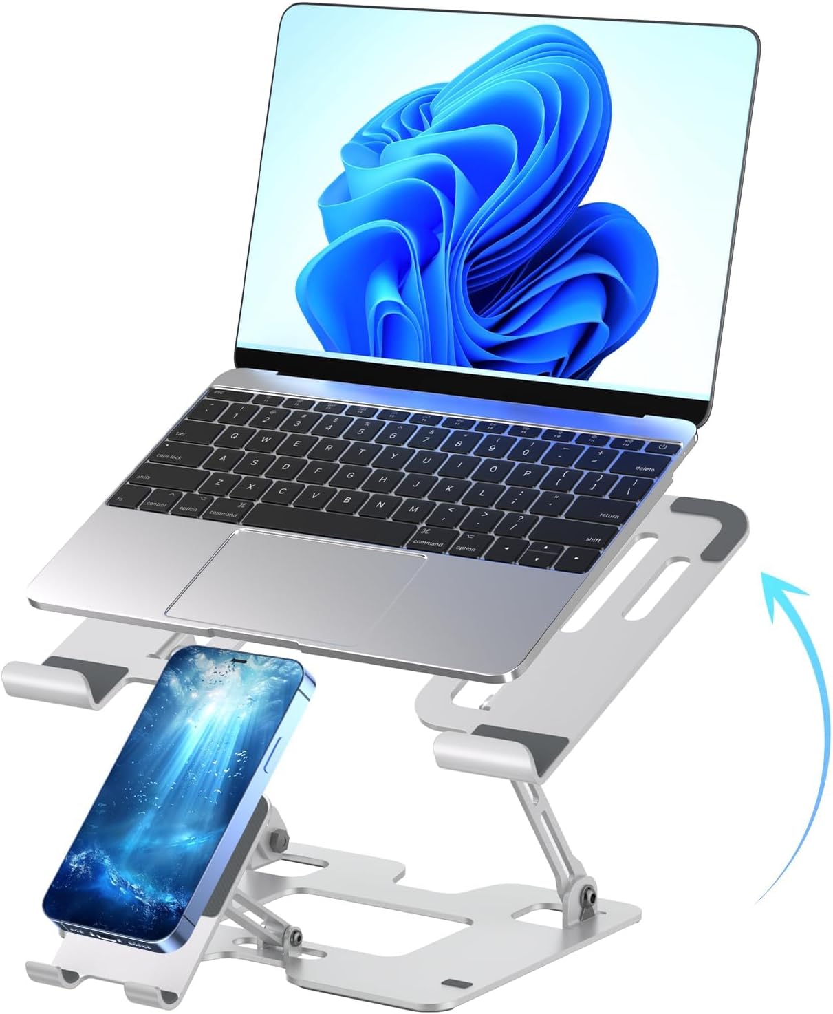 Soporte ergonómico 2 en 1 para teléfono portátil para escritorio, e...
