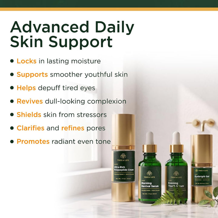 Tree of Life Beauty Ultimate Skin Care Set, iluminador, reafirmante...